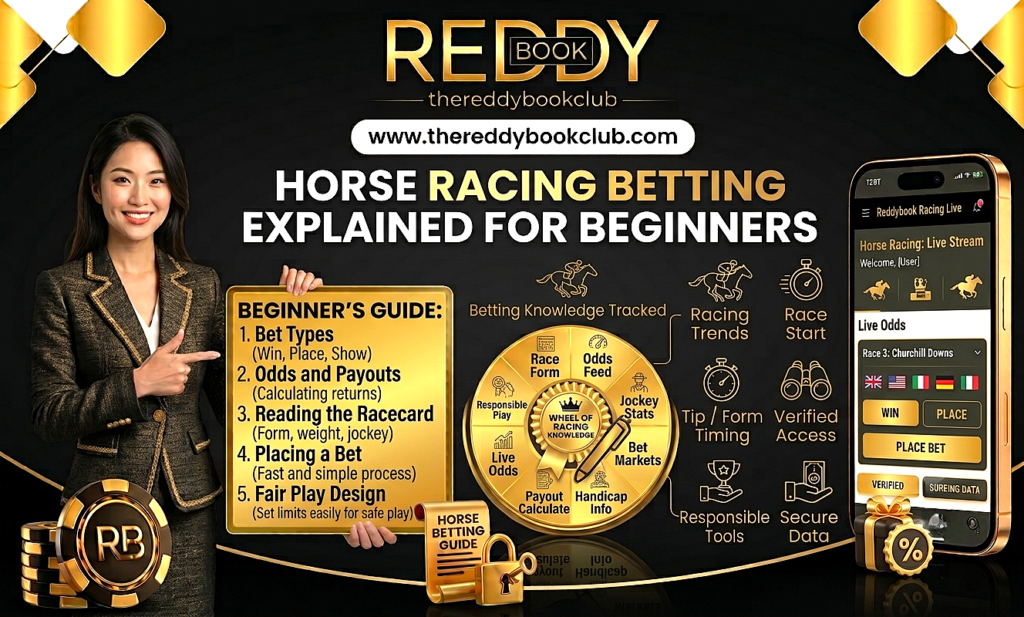 Horse racing betting explained for beginners with an overview of race markets, betting terms, odds, race types, and key considerations.