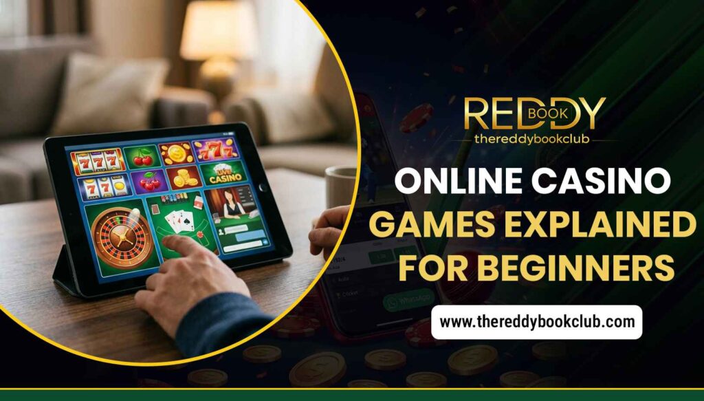Online casino games explained for beginners with an overview of game types, basic terms, rules, odds, and important considerations.