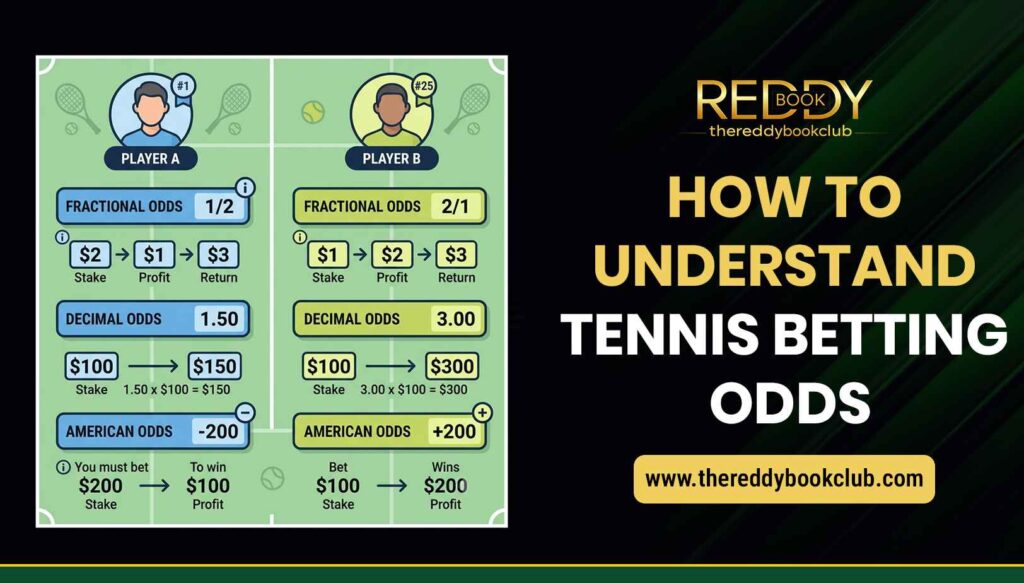How to understand tennis betting odds with a beginner-friendly guide covering decimal odds, implied probability, markets, and common terms.
